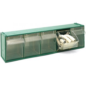 Cassettiera sovrapponibile in pp fox 103 - mm 600x135x h164 verde lxpxh mm 600x135x164